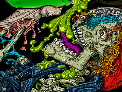 Bogothrash 2014 bones brain cover drink fest festival illustration music poster rock skull thrash metal
