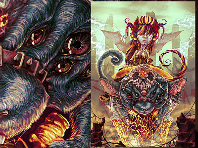 Agnes and Jackie animal character design comic poster cover illustration creature eyes fantasy art girl mask landscape skull wild wings
