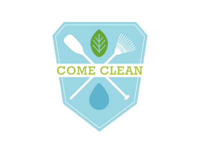 Come Clean come clean leaf logo paddle raindrop rake