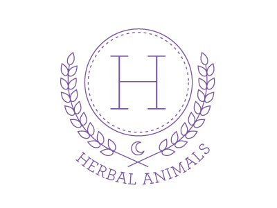 Herbal Animals animals h herbal leaves logo moon organic