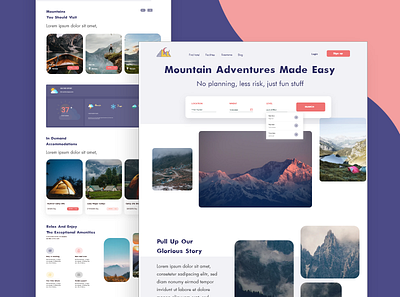 Mountain Traveling Website Concept app app ui branding design illustration logo ui ui design uiux web