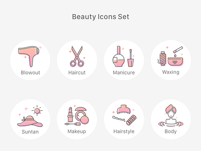 Beauty Icons beauty gradient icons orange pink ui