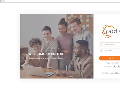 Protiv Web app login page app branding design login loginpage typography ui ux vector web app