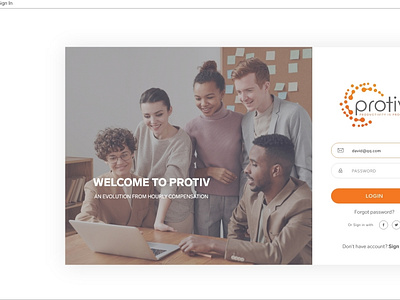 Protiv Web app login page