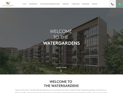 The WATERGARDENS app branding graphic design landing page logo realestate typography ux