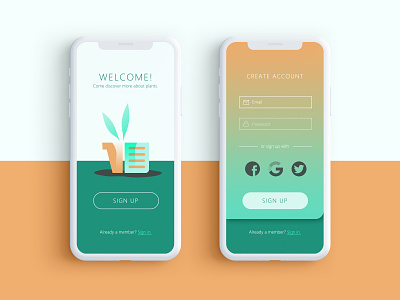 Daily UI 001 - Sign Up Page 001 app dailyui mobile onboarding sign up ui ux