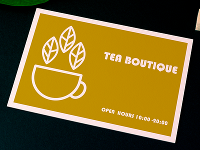 visiting card for tea boutique design logo vector