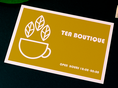 visiting card for tea boutique