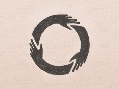 Hands logomark circle hands logo