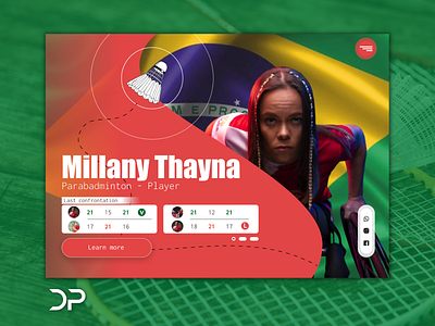 Parabadminton player - Millany Thayna Web UI Concept.