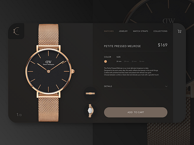 DW Product page concept design flat luxury minimal ui ux web website
