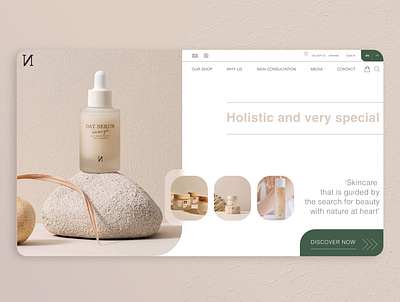 HS Skin care brand design flat minimal ui ux web website