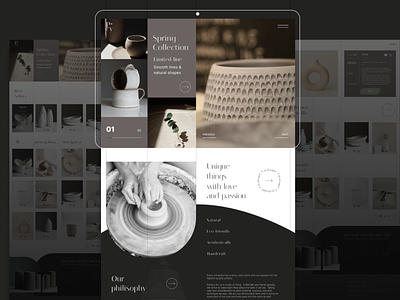 Website for Pottery Studio adaptive branding design flat graphic design minimal pottery responsive ui ui design ux web web design web designer website