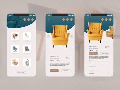 Furniture App Concept app application design furniture minimal phone ui ux
