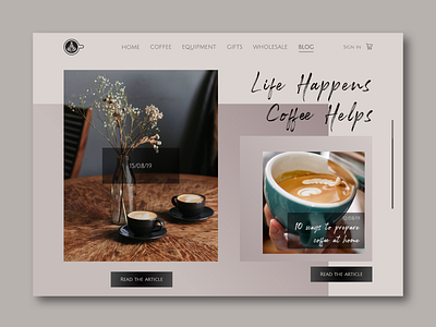 Coffee Store Blog Page Design