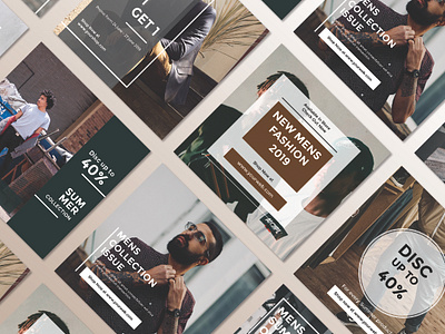 Social Media Template - Discount Sale adobe photoshop brand branding business discount fashion brand graphic design instagram post mens fashion post promotional design shop simple design social media social media template vintage