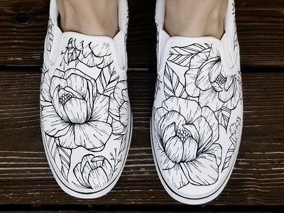 Walkin' pretty floral flower illustration shoes