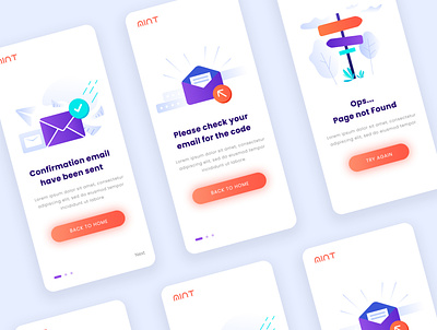 UI App Design with microinteractions Illustration set app confirmation figma icons illustraion illustration illustration kit message sent micro interaction microinteraction minimal onboarding page not found simplicity sketch ui uiux ux vector verify email