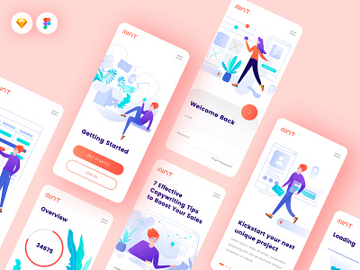 Mobile App using Mint Illustration Kit