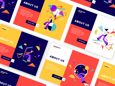 Geometry Illustration Set abstract app color colorful design figma geometry homepage illustration illustration set landing page simplicity sketch ui user experience user inteface ux vector web design website