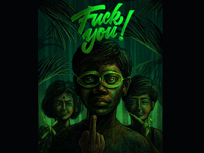 FUCK THE SYSTEM children creative green hiwow illustratio illustration instagram design muhamed sajid nature