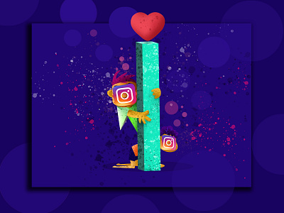 I for instagram children creative design hiwow illustratio illustration instagram design love muhamed sajid vector