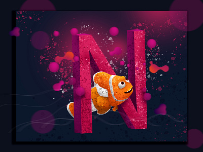 N for Nemo creative design dreem hiwow illustratio illustration instagram design love muhamed sajid vector