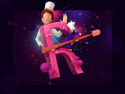 R for Ratatouille children creative design hiwow illustration instagram design muhamed sajid