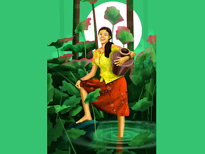 La belle dame sans merci creative design green hiwow illustratio illustration instagram design love muhamed sajid vector