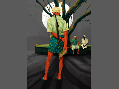 The tree and the shade creative green hiwow illustratio illustration instagram design love muhamed sajid nature vector