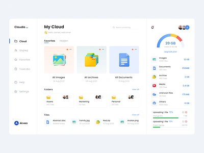 File Manager Dashboard app cloud cloud app dashboad drive dropbox file manager files interface product design storage ui uiux ux web design