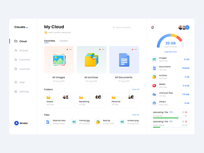 File Manager Dashboard app cloud cloud app dashboad drive dropbox file manager files interface product design storage ui uiux ux web design