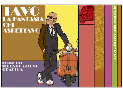 Tavo Pubblicità cartoon design illustration tavo vespa