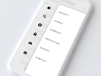 Menu page design appdesign design expense menu ui white