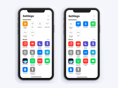 iPhone Setting page concept