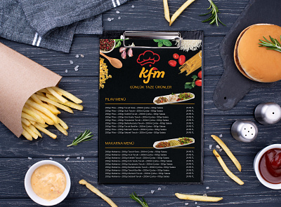 KFM Resturant Menu branding design food design graphic design indesign photoshop print design
