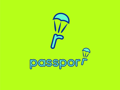 Logo for student travelers startup design icon logo outline parachute travel typography vector