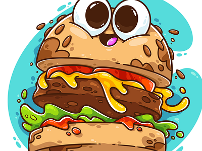 Burger Time art burger burger logo character character art cute cute art design digital art drawing fast food food fun icon illustration illustrator logo vector weekly warm up weeklywarmup