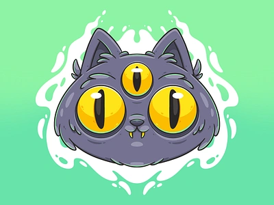 Black Cat blackcat cat character character design cute design drawing eyes game design graphic design halloween icon illustration illustrator logo nft spooky ui vector weeklywarmup