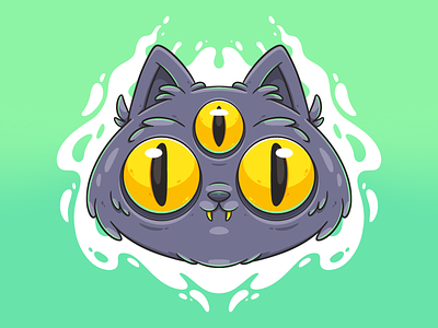 Black Cat blackcat cat character character design cute design drawing eyes game design graphic design halloween icon illustration illustrator logo nft spooky ui vector weeklywarmup
