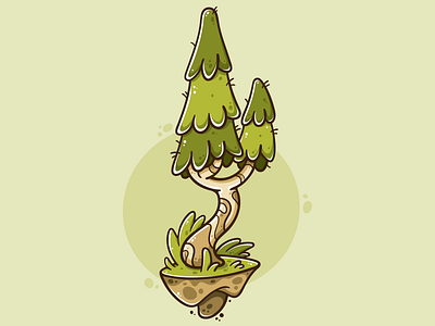 Pine tree. floating green illustration illustrator pine tree vector