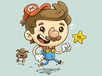 Super Mario! cartoon character character art character design cute fan art illustration illustrator nintendo super mario vector vector art