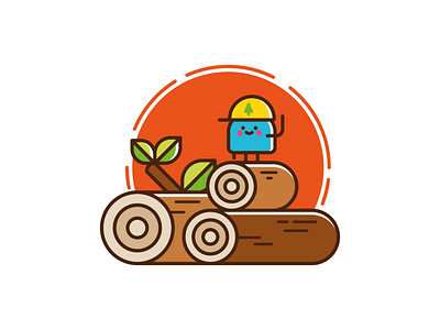 Raw Materials. character character design cute design icon icon set illustration illustrator logo logs vector woodcut