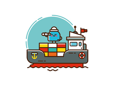 Shipping. cargo character cute design icon icon set illustration illustrator logo ship shipping vector