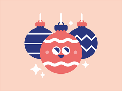 Festive Baubles. baubles character christmas cute design festive icon icon set illustration illustrator logo vector xmas
