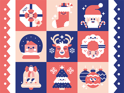 Christmas Icons. art character christmas cute design festive icon icon set illustration illustrator logo vector xmas