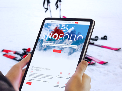 Snofolio Hero education gif animated responsive web design snowsports web design