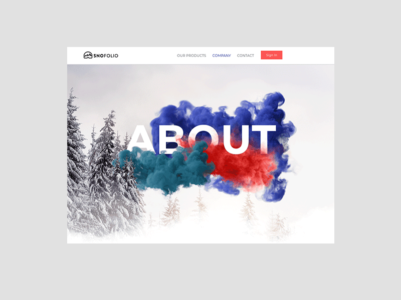 Snofolio Company Page education gif animated responsive web design snowsports web design