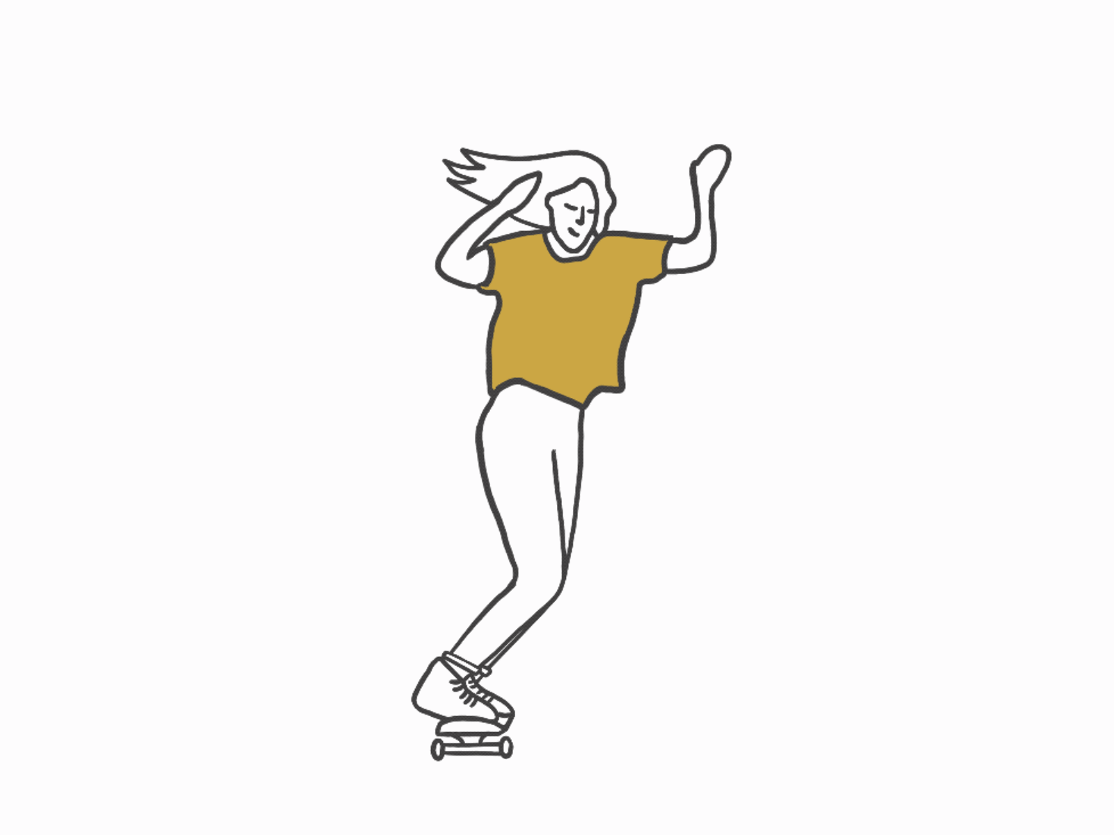 Cruisin' animation female female skateboarder gif animated illustration lineart skateboarding