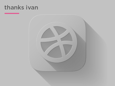 Thanks Ivan dribbble icon invitation long shadow thank you